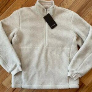Lululemon High Pile Fleece 1/4 Zip Sherpa Jacket Men’s Size L Bone/White NWT